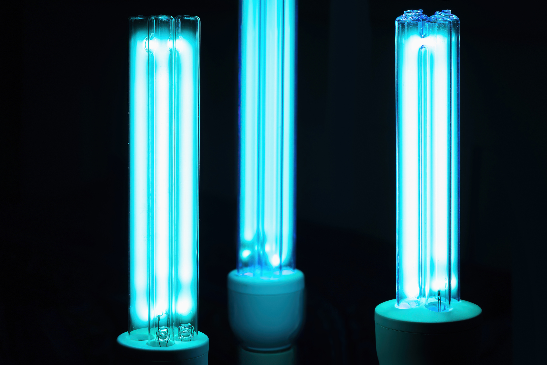 UVC lamp for sterilization - COVID-19 prevention concept
